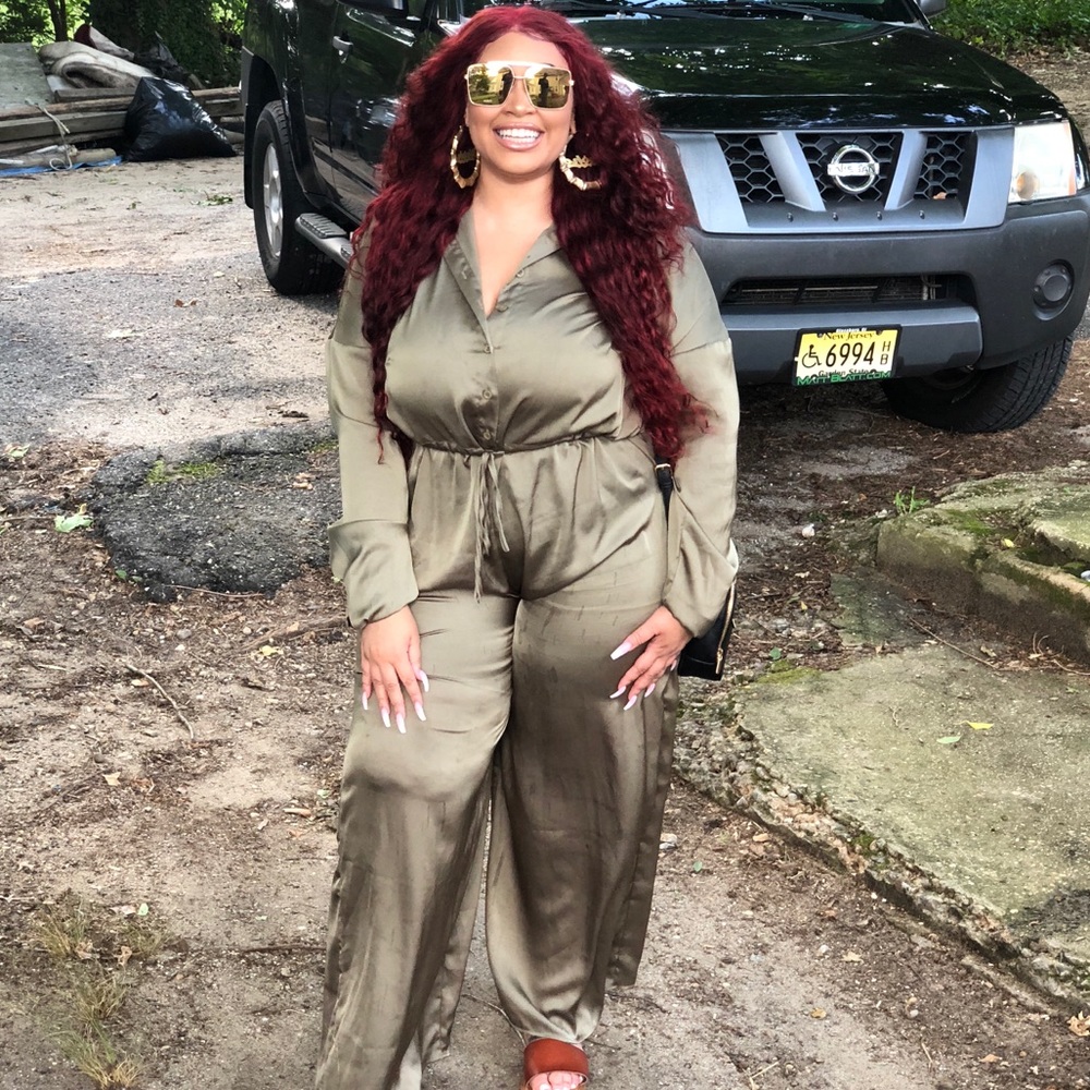One piece jump suit Olive green